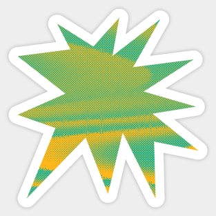 Funky Halftone Comic Burst Design Sticker